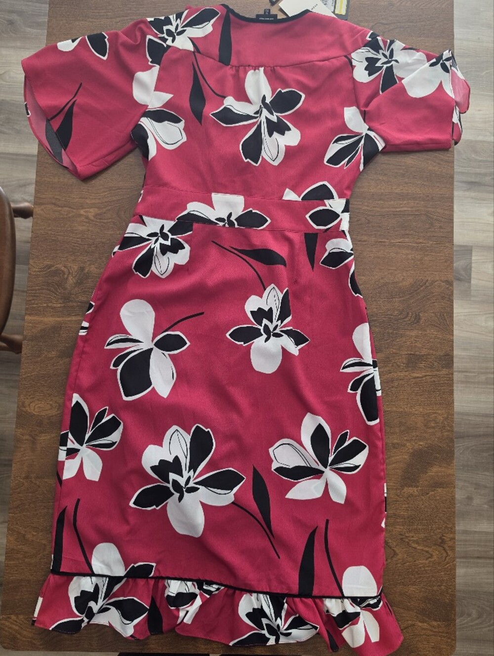 Who What Wear Retro Floral Tropical Wrap Dress New - Picture 4 of 4